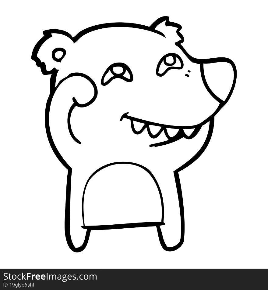 cartoon bear showing teeth. cartoon bear showing teeth