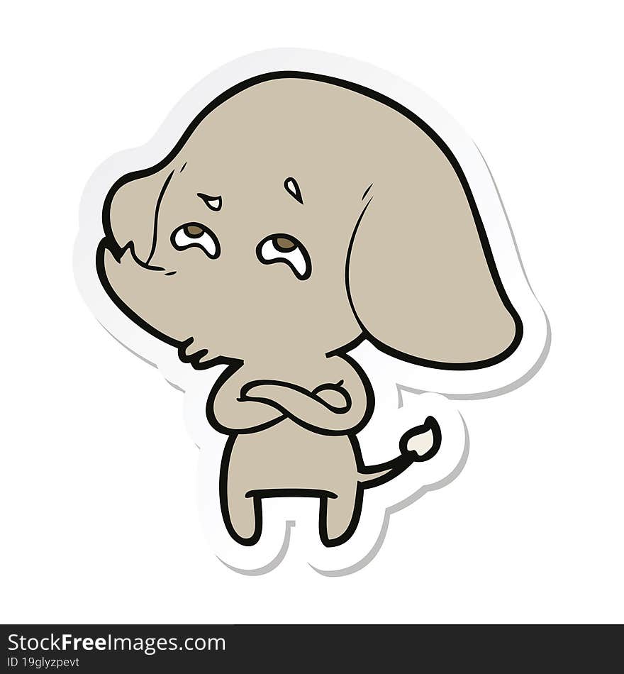 sticker of a cartoon elephant remembering