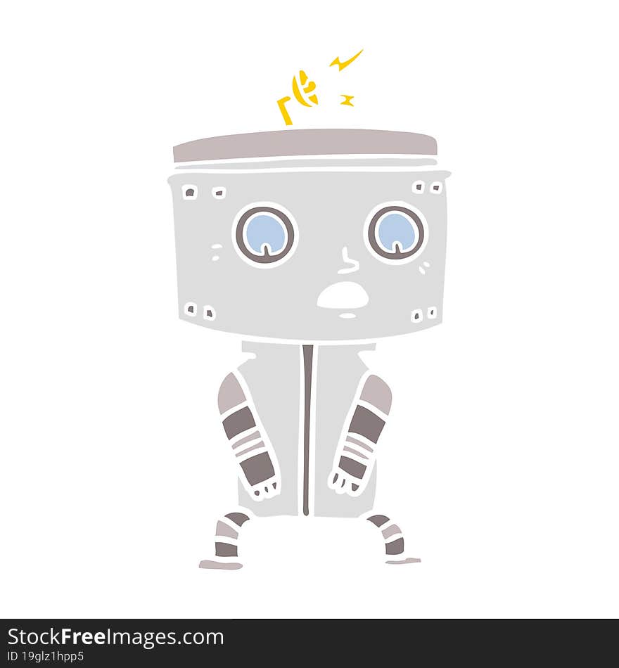 flat color style cartoon robot