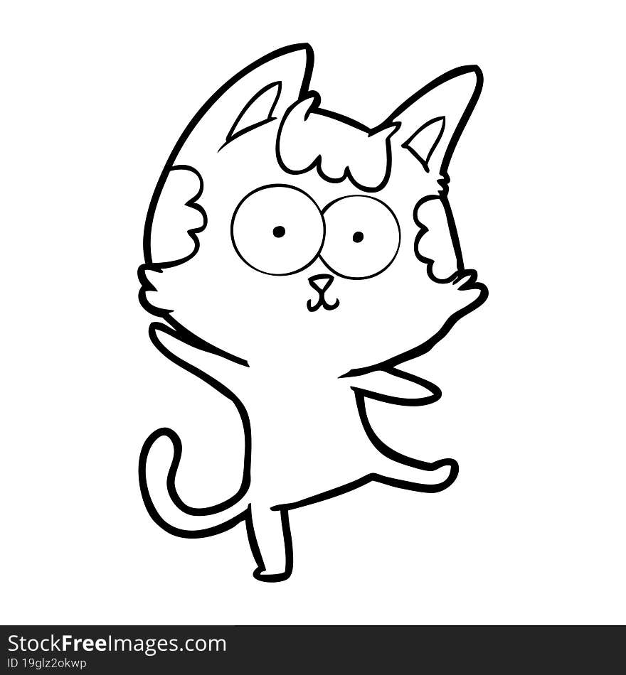 happy cartoon cat dancing. happy cartoon cat dancing