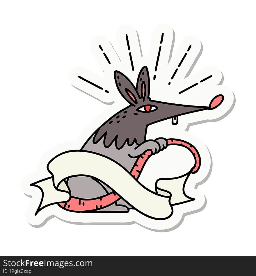 Sticker Of Tattoo Style Sneaky Rat