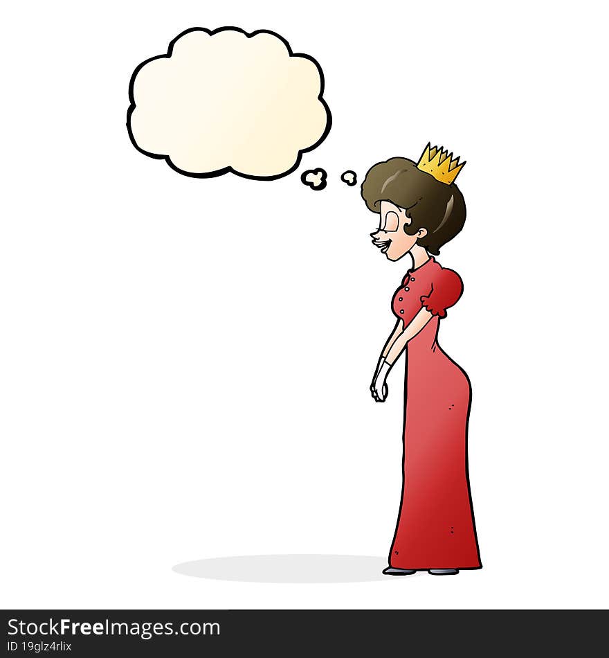 Cartoon Princess With Thought Bubble