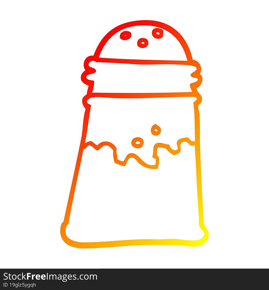 warm gradient line drawing cartoon salt shaker