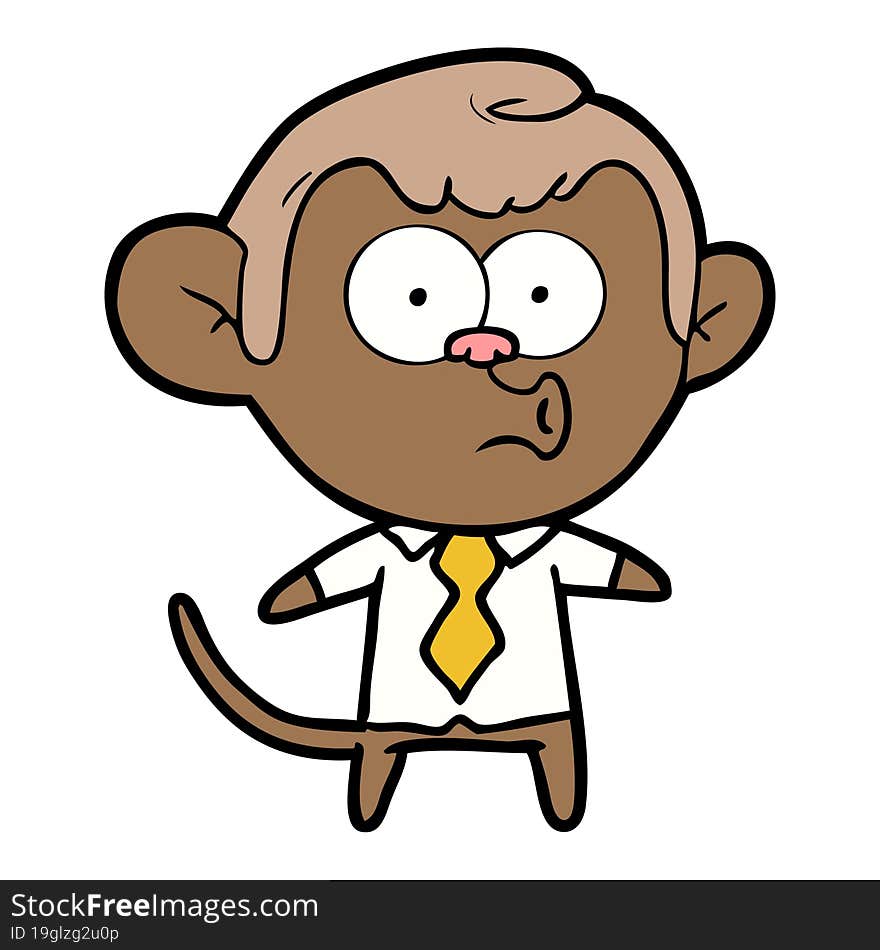 cartoon office monkey. cartoon office monkey