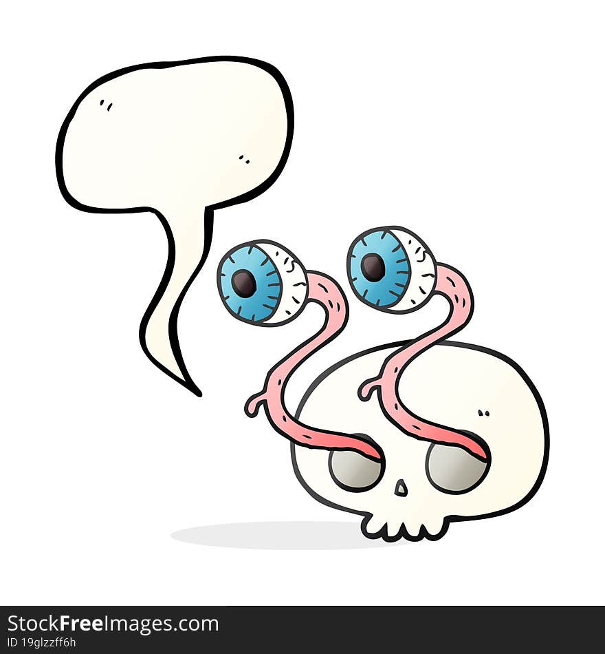 gross speech bubble cartoon eyeball skull