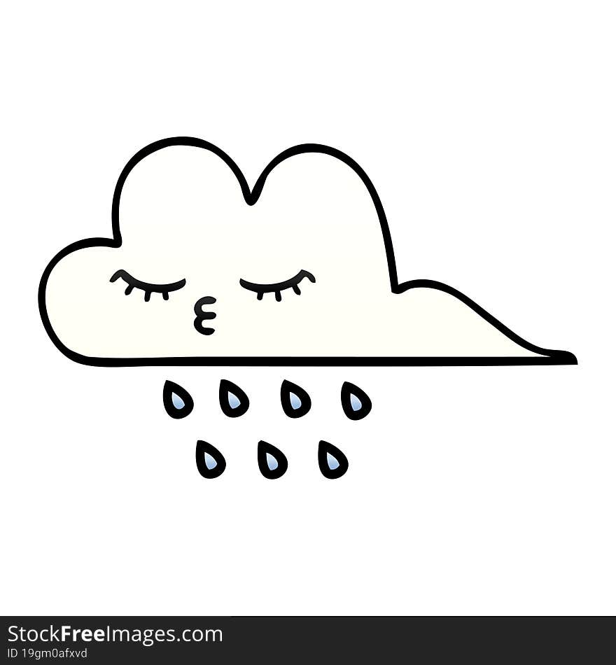 gradient shaded cartoon rain cloud