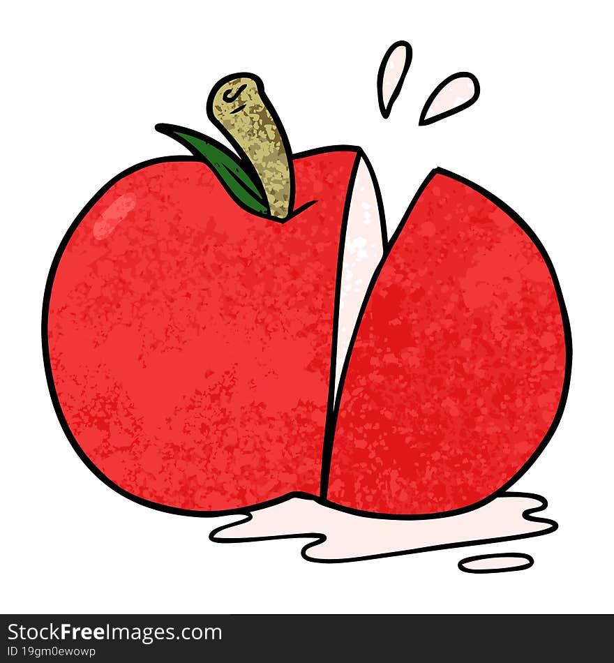 cartoon sliced apple. cartoon sliced apple