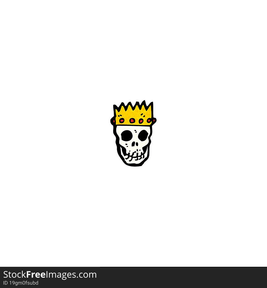 Skull Wearing Crown Cartoon