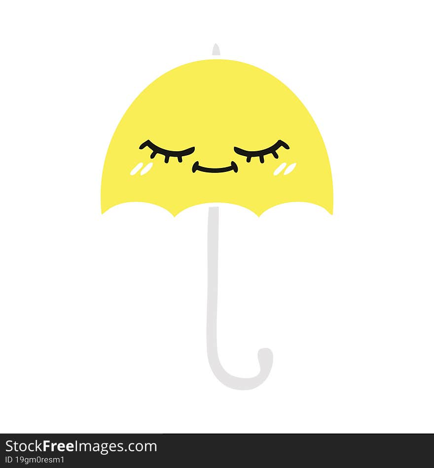 flat color retro cartoon umbrella