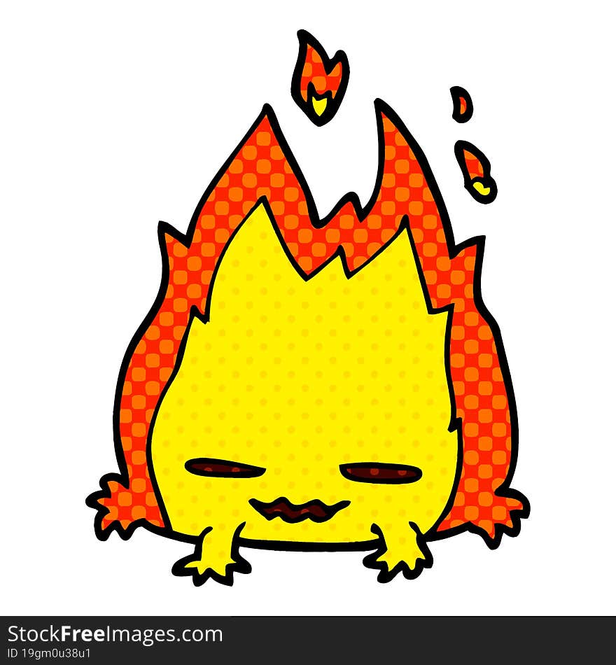 cartoon doodle fire demon