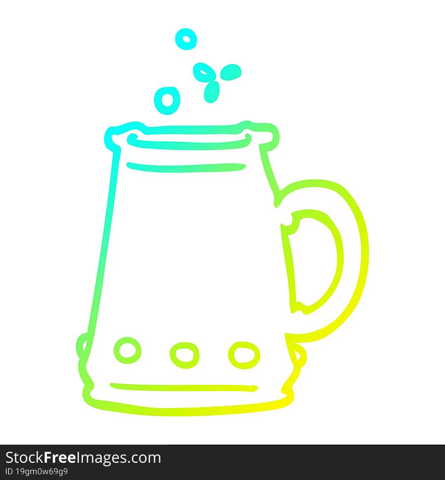 cold gradient line drawing cartoon jem encrusted cup