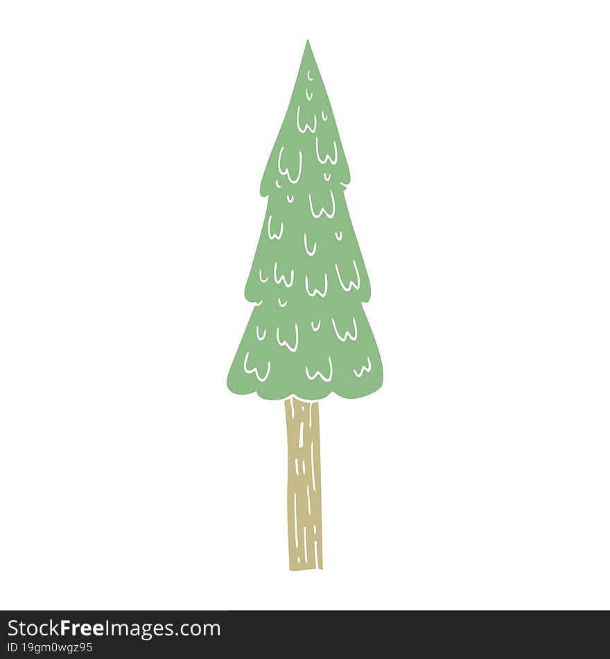 cartoon doodle pine trees