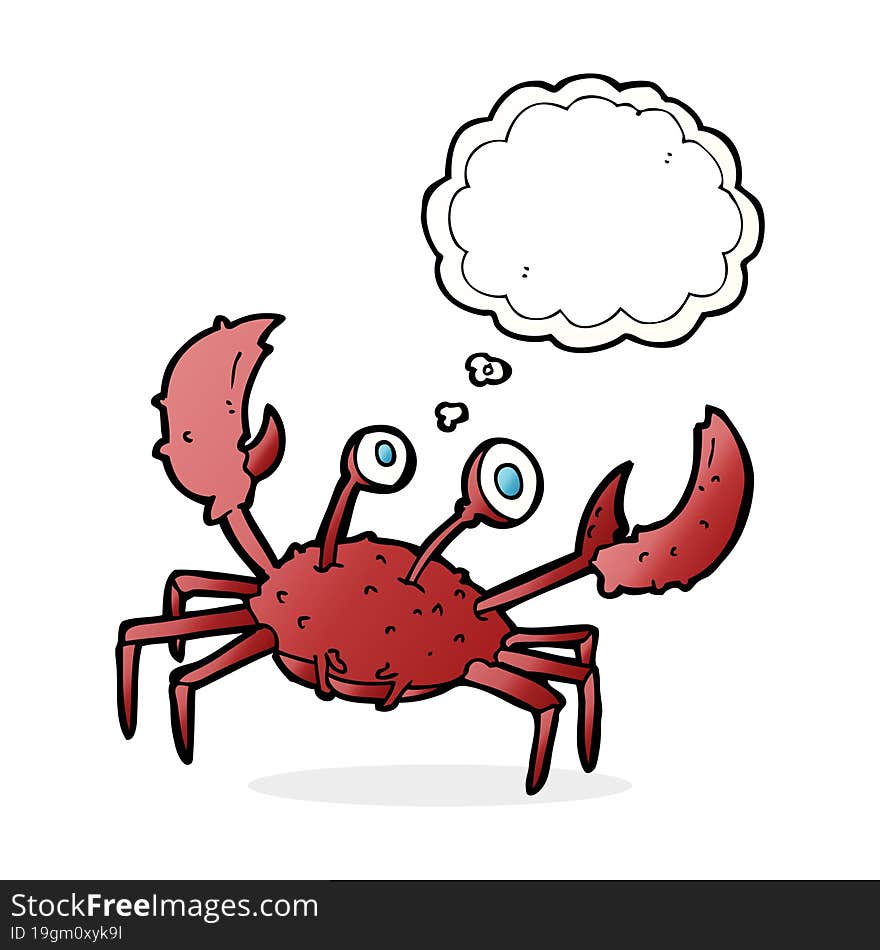 Cartoon Crab With Thought Bubble