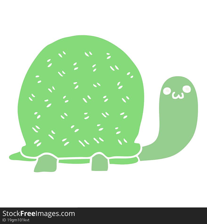 cute flat color style cartoon turtle