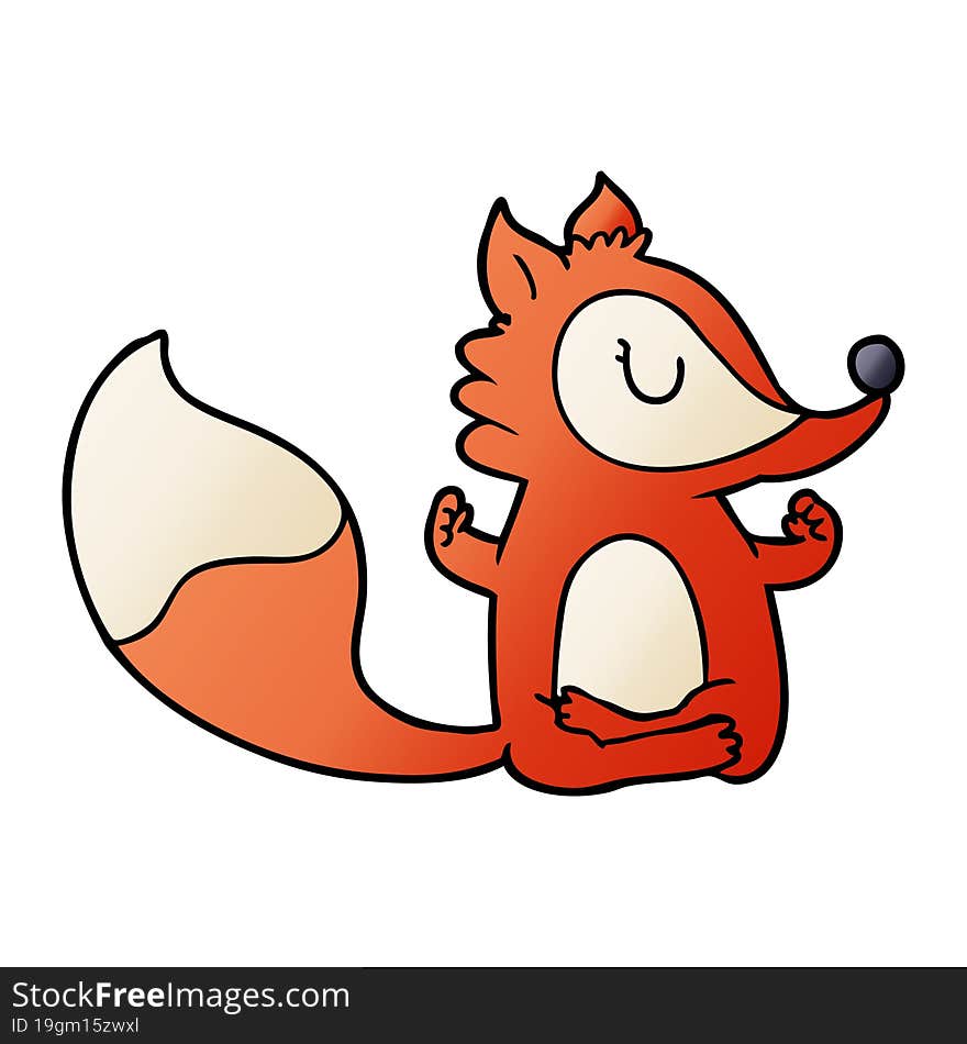 cartoon fox meditating. cartoon fox meditating