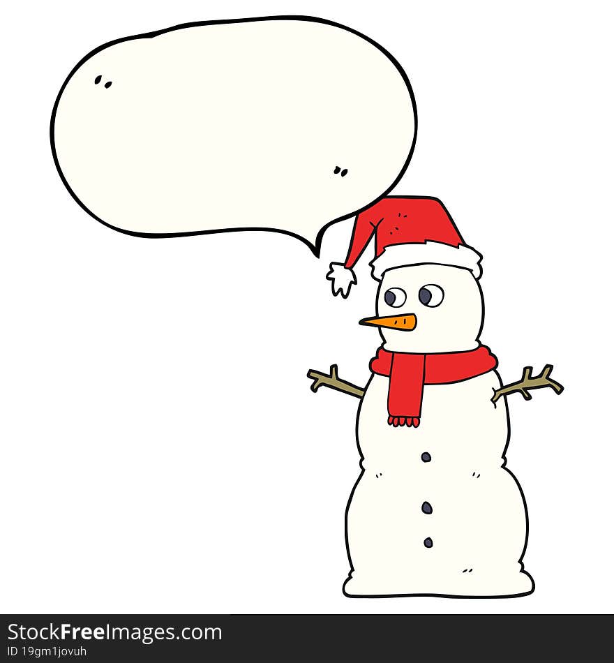 Speech Bubble Cartoon Snowman