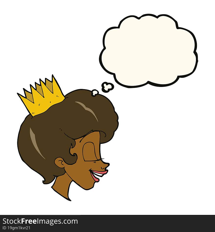 cartoon princess with thought bubble