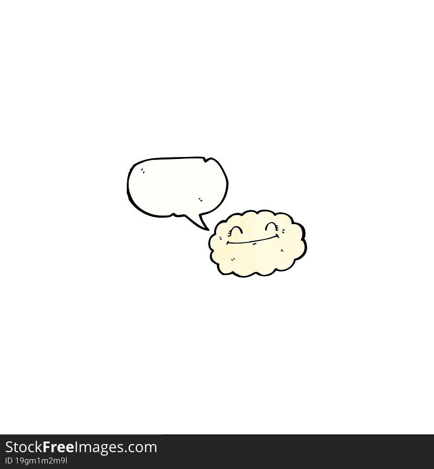 happy cloud with speech bubble