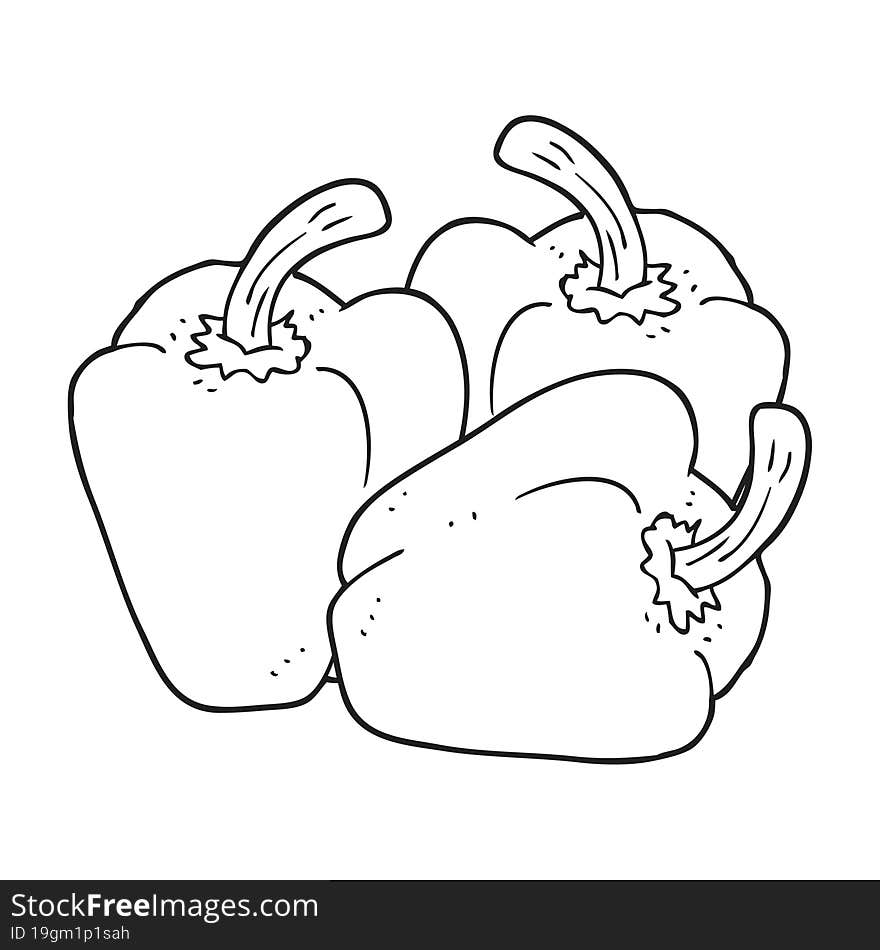 black and white cartoon peppers