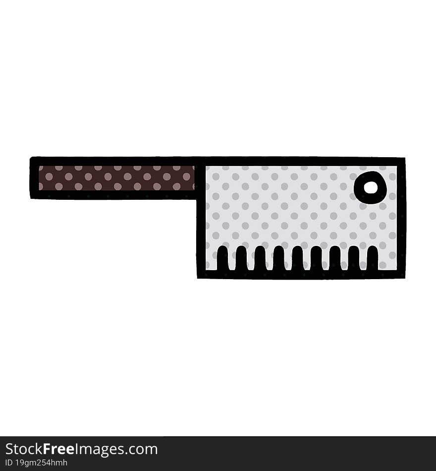 comic book style cartoon butcher knife