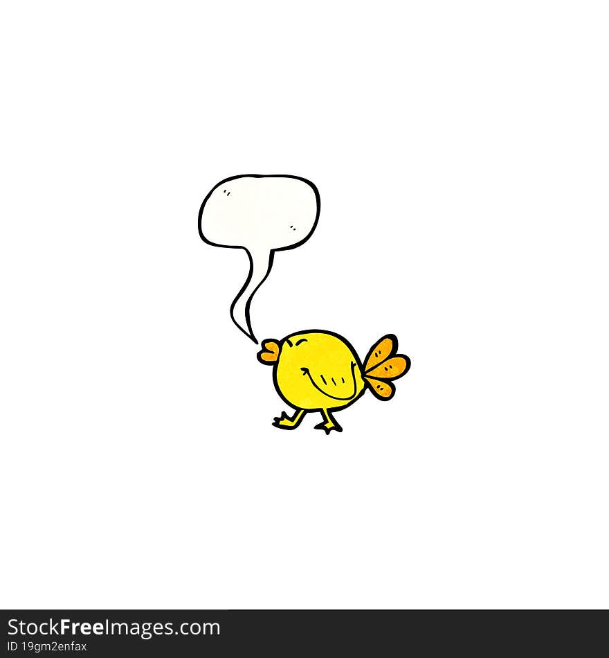 funny bird with speech bubble cartoon