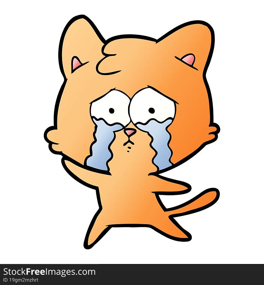 cartoon crying cat. cartoon crying cat