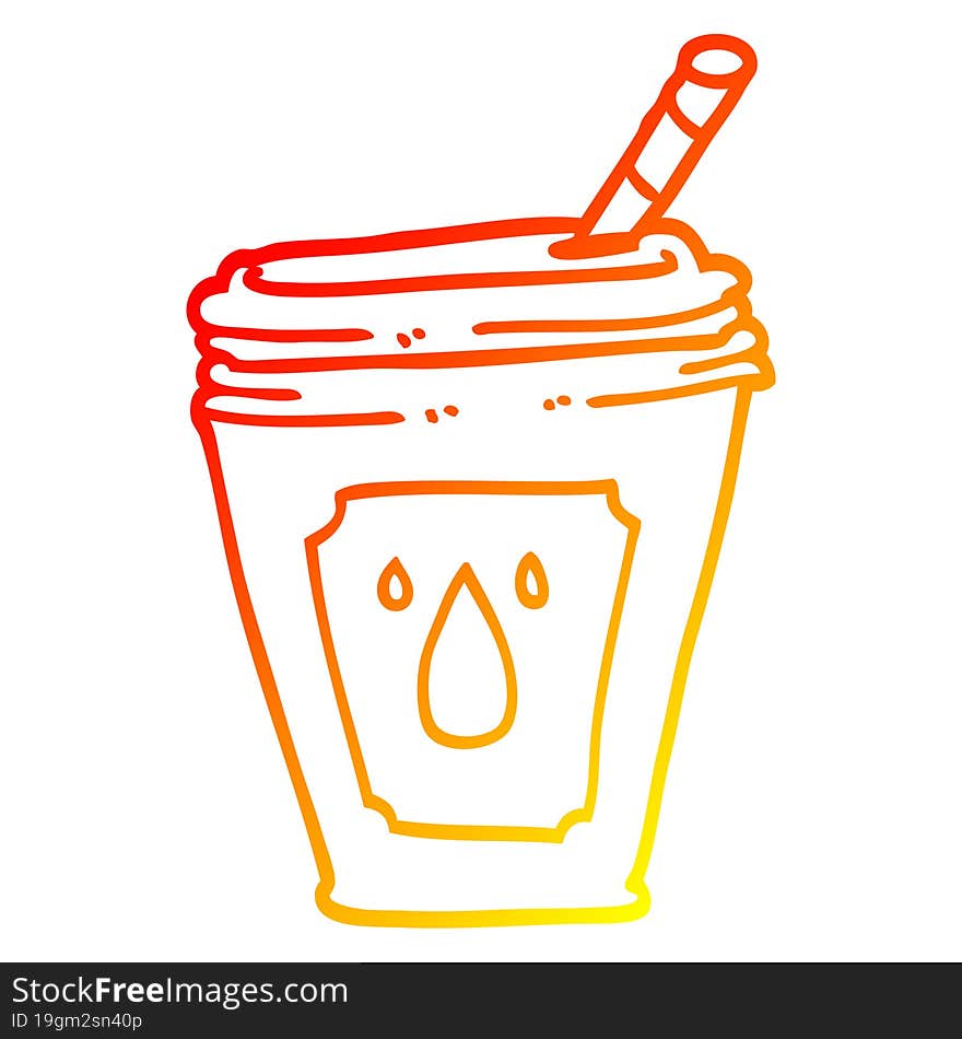 warm gradient line drawing cartoon juice bar drink