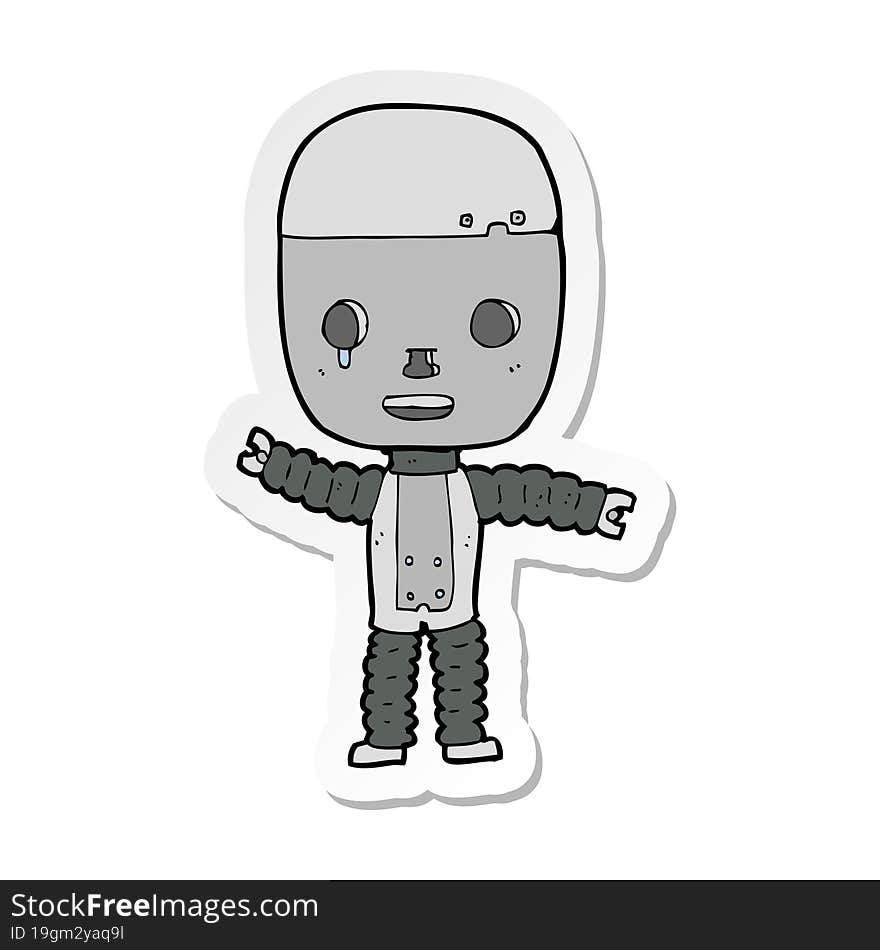 sticker of a cartoon robot