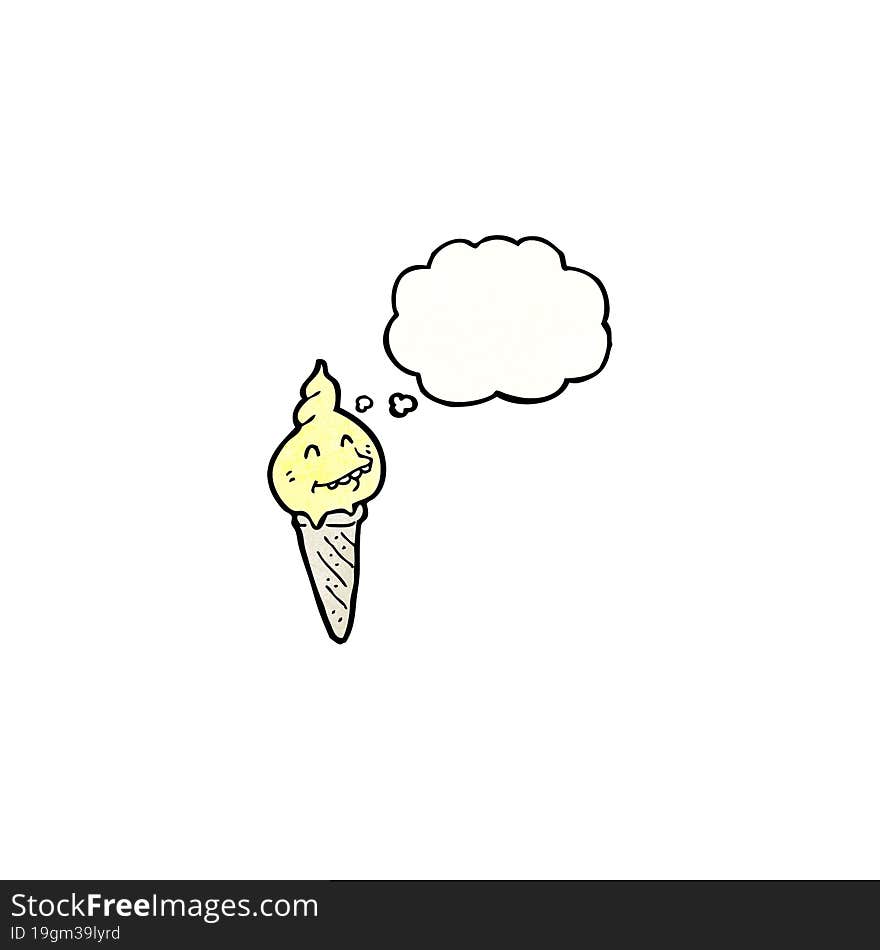 Ice Cream Cone Cartoon Character