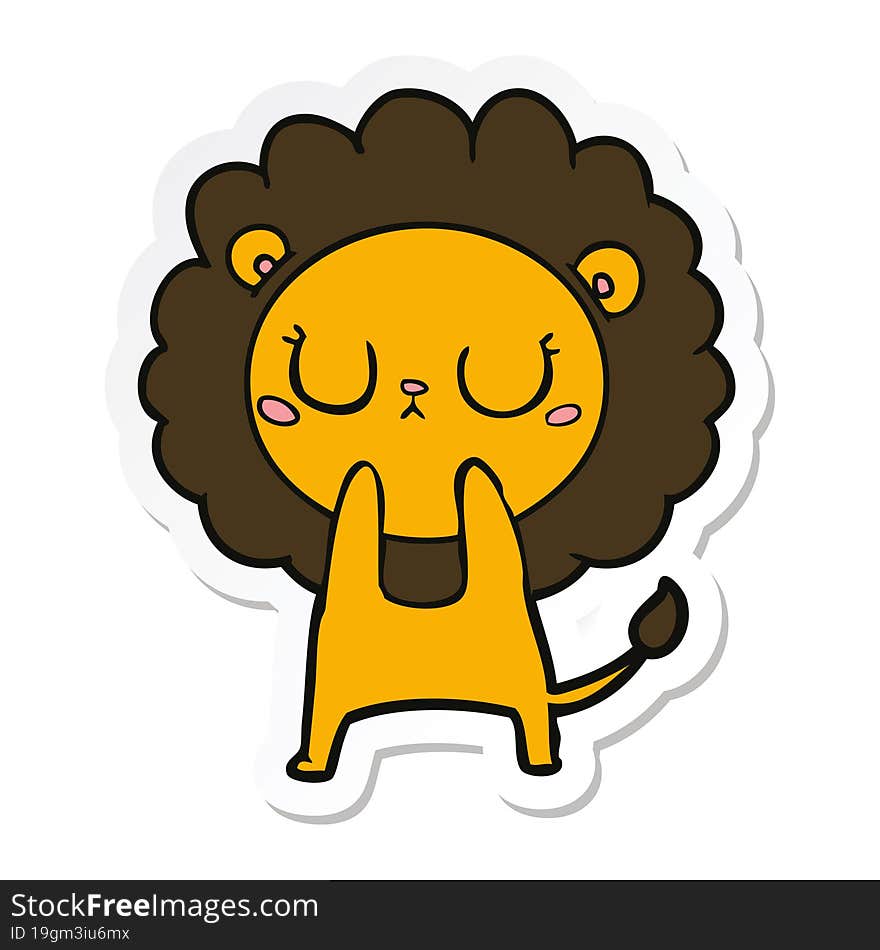 Sticker Of A Cartoon Lion