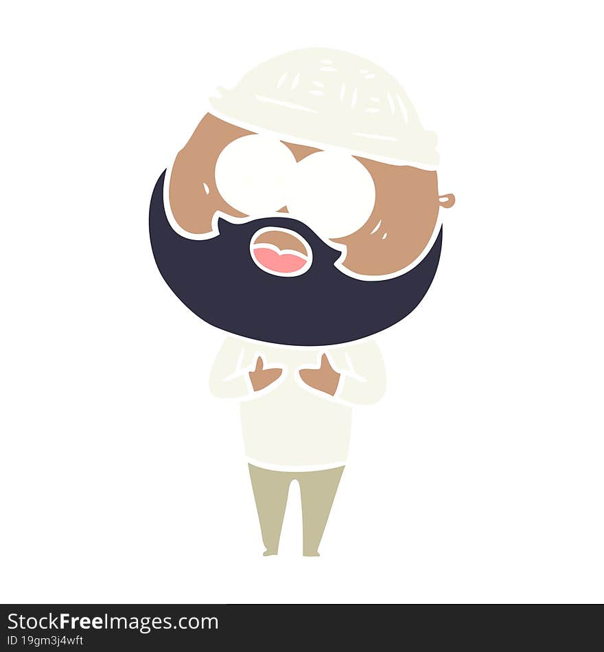 flat color style cartoon bearded man