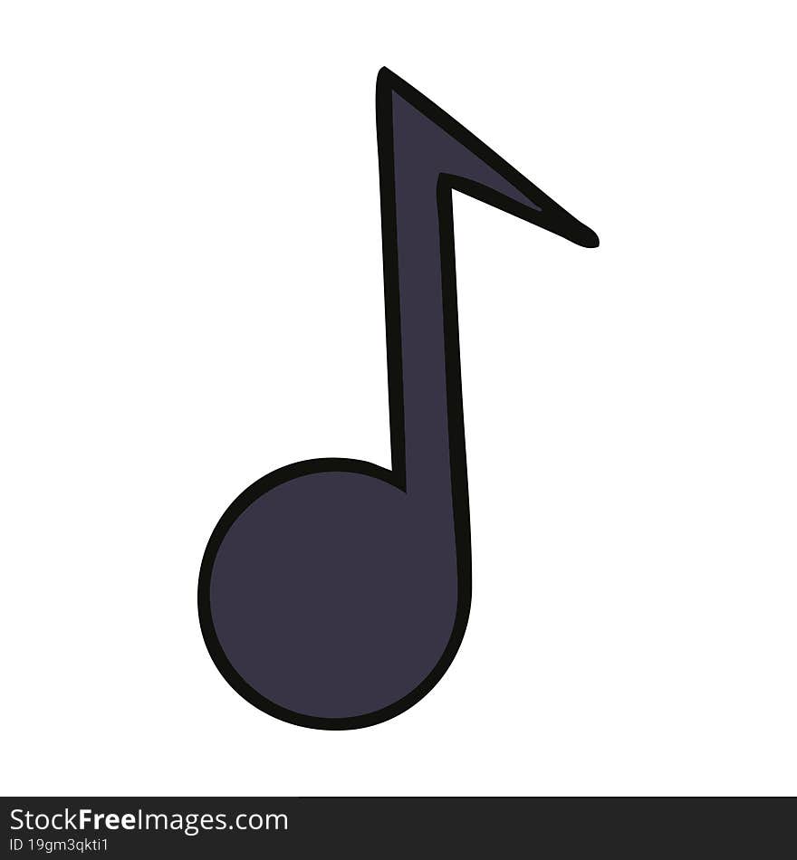 cute cartoon of a musical note. cute cartoon of a musical note