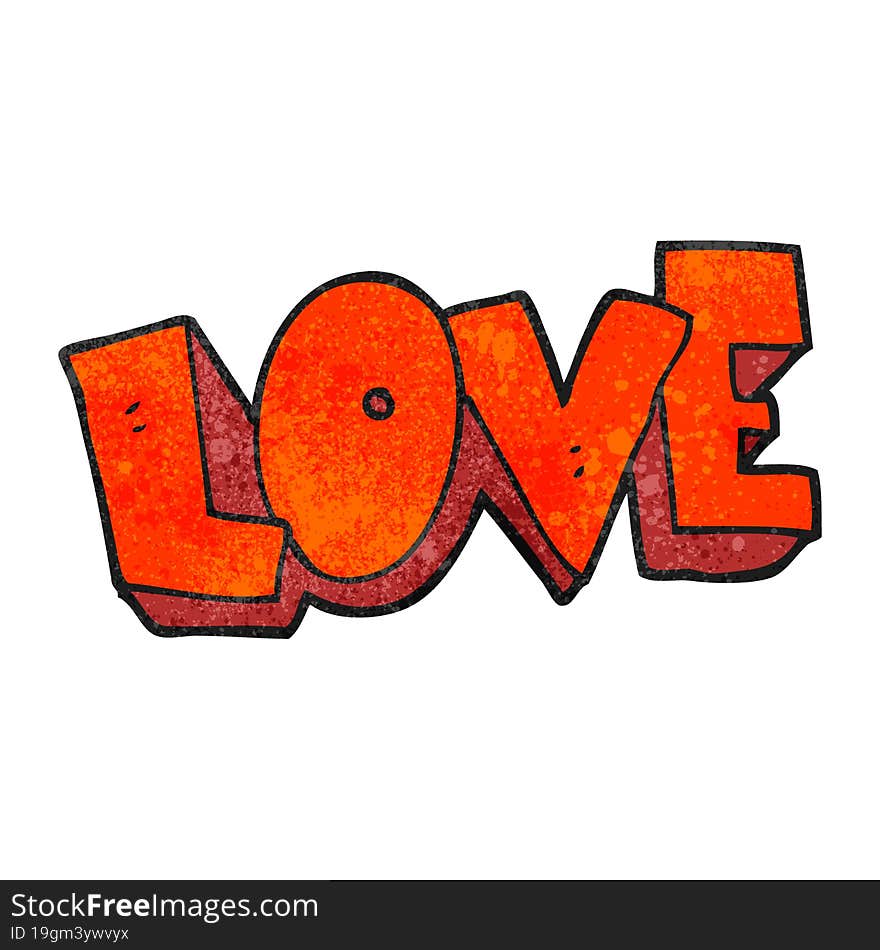 textured cartoon love symbol