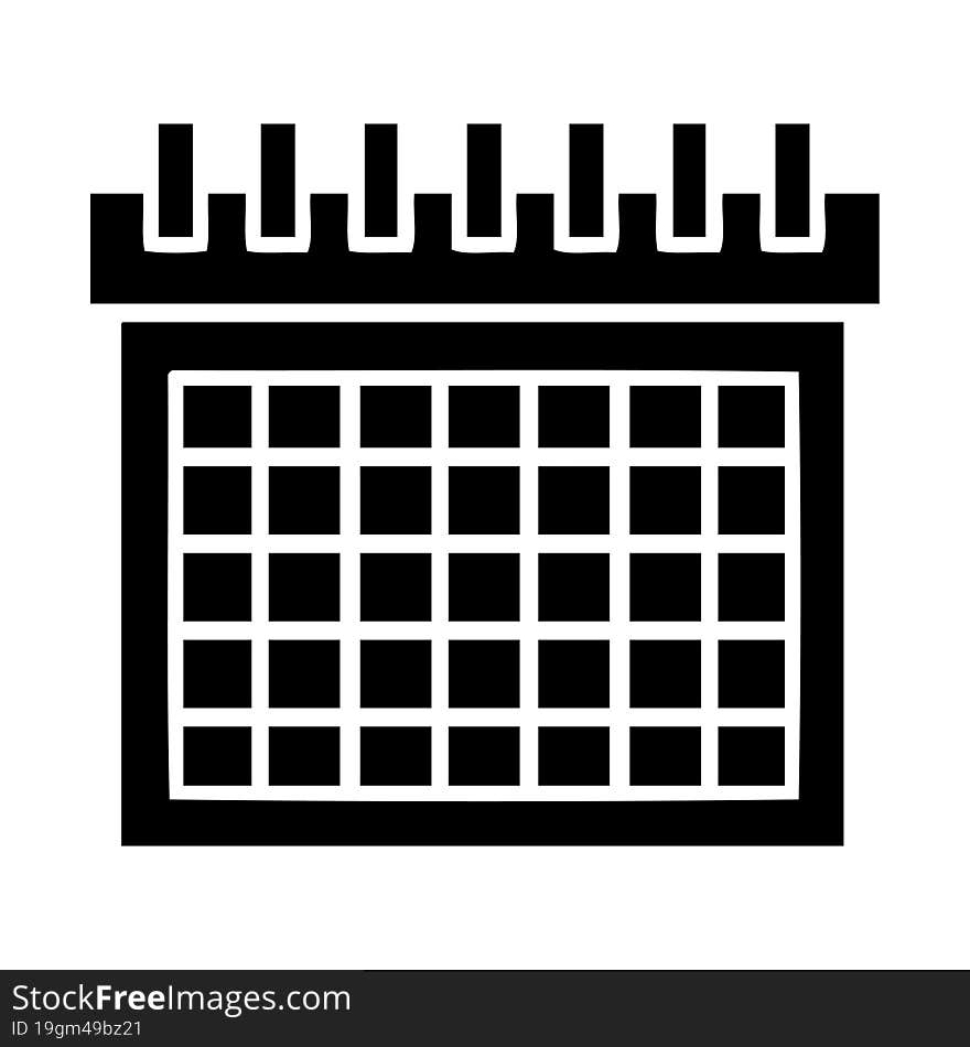 flat symbol work calendar