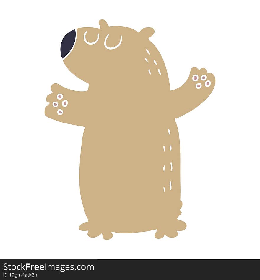 cartoon doodle bear standing