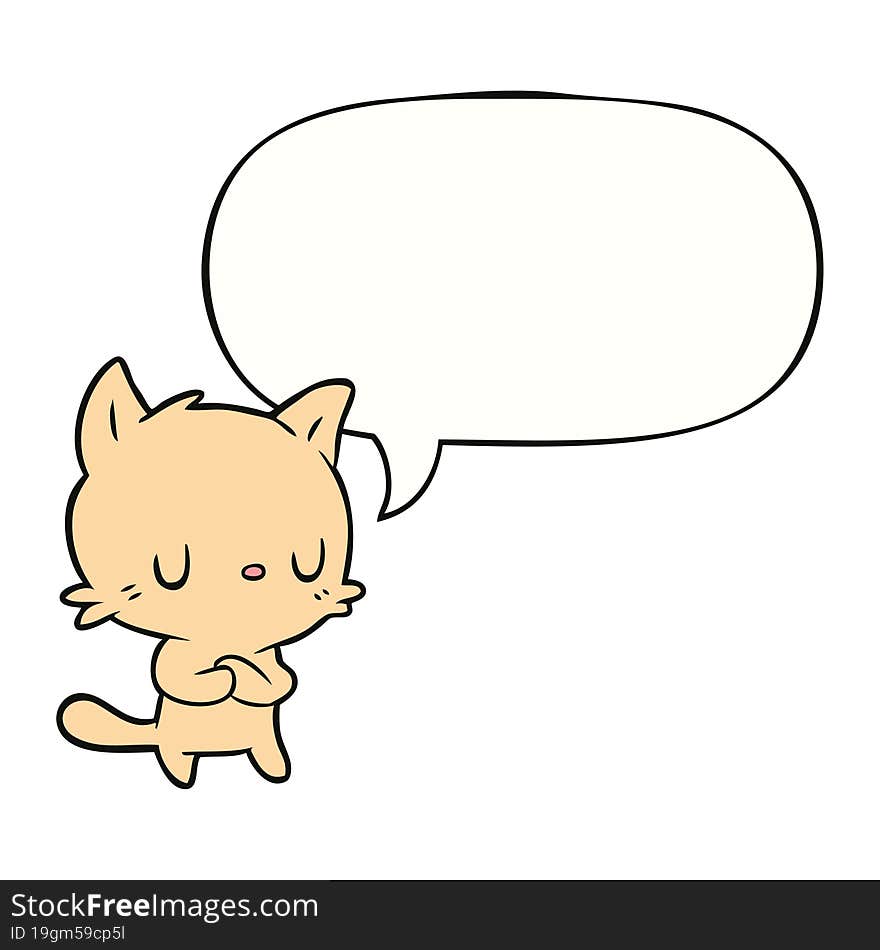 cute cartoon cat with speech bubble. cute cartoon cat with speech bubble