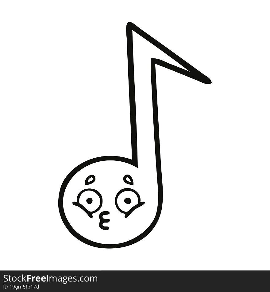 line drawing cartoon musical note