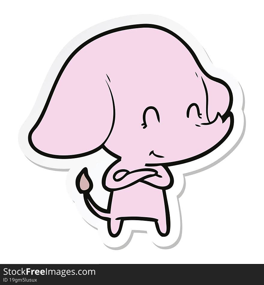 sticker of a cute cartoon elephant