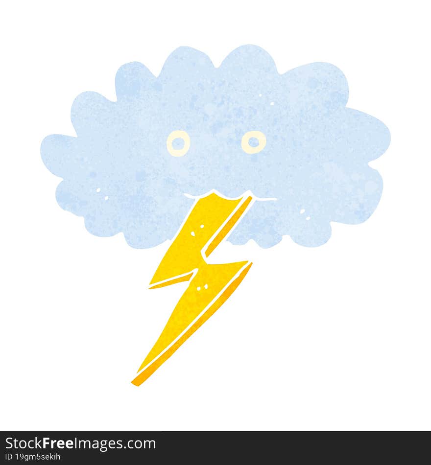 cartoon lightning bolt and cloud