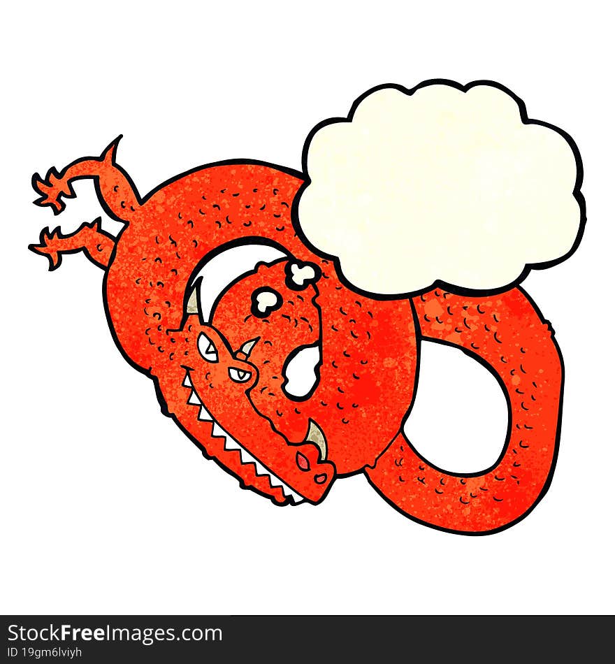 Cartoon Dragon With Thought Bubble