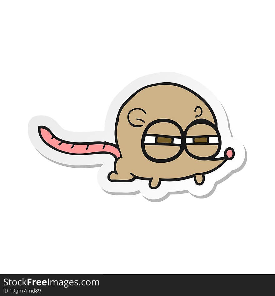 sticker of a cartoon evil mouse