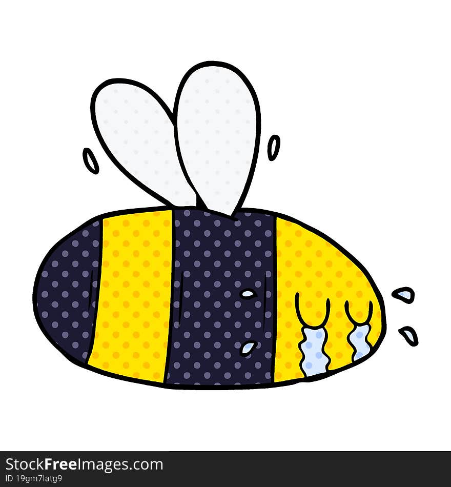 cartoon crying bee. cartoon crying bee