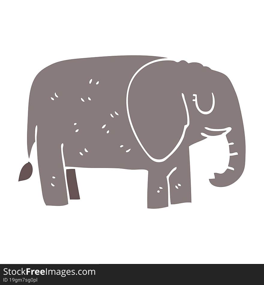 cartoon doodle elephant standing still