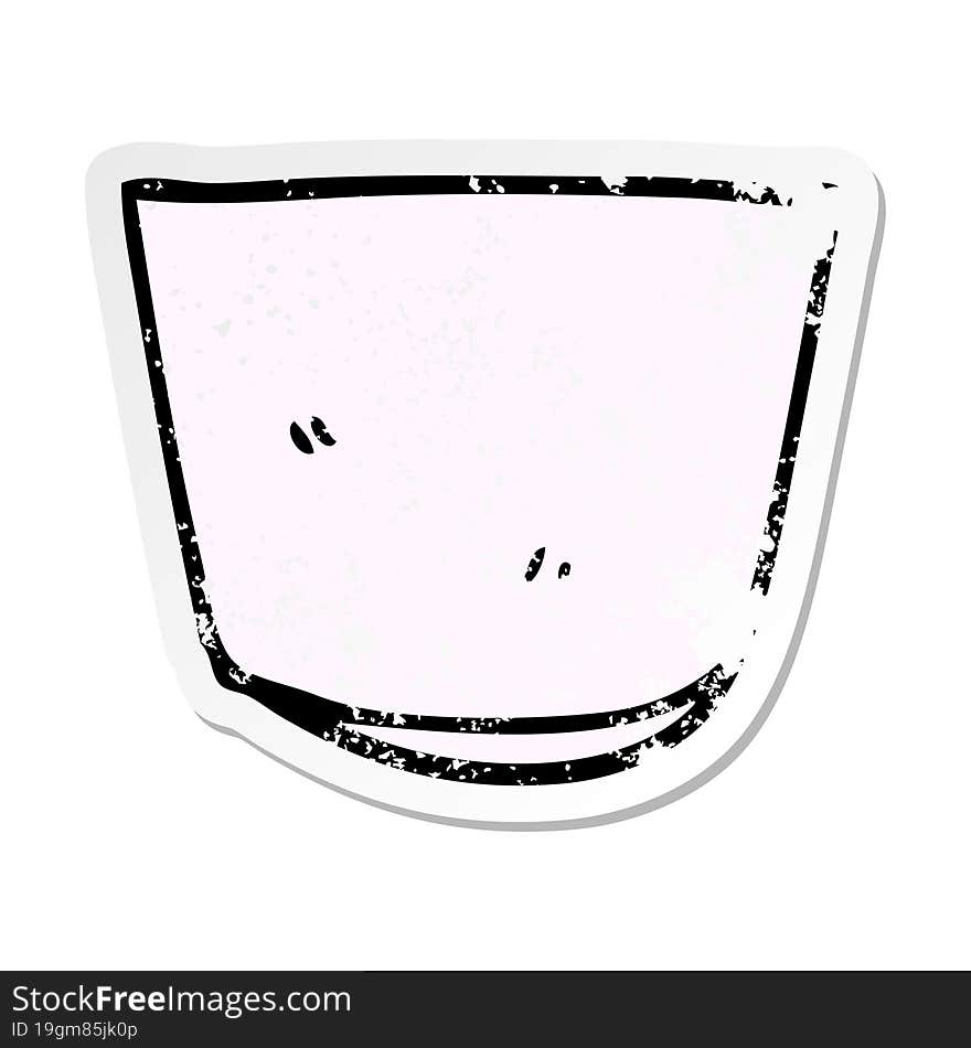 distressed sticker of a cartoon glass