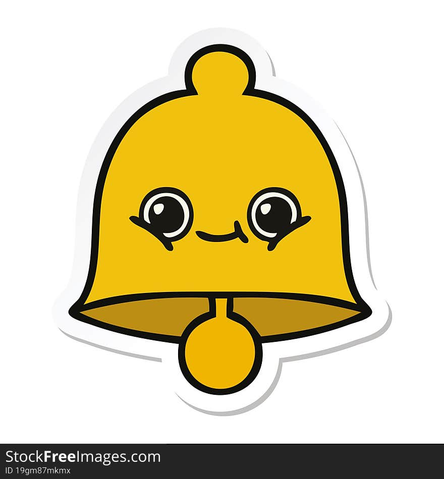 sticker of a cute cartoon bell