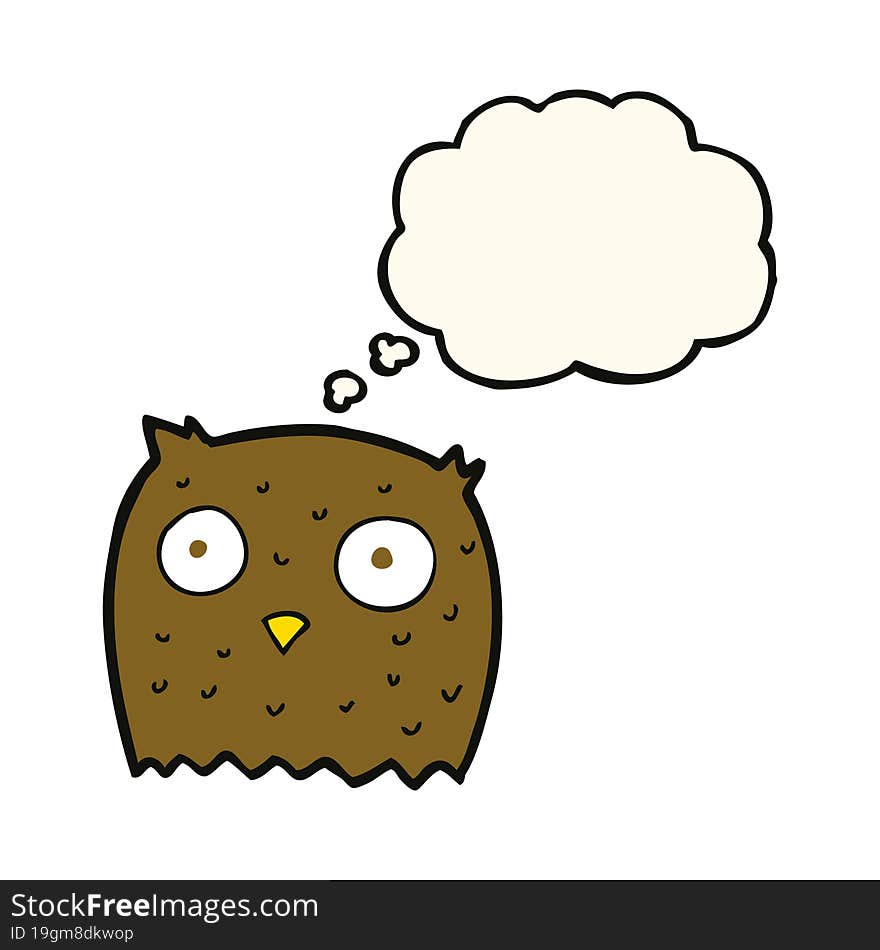 cartoon owl with thought bubble