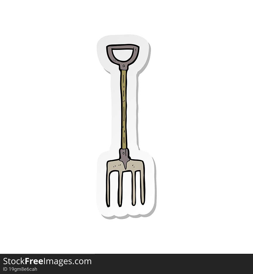 sticker of a cartoon fork