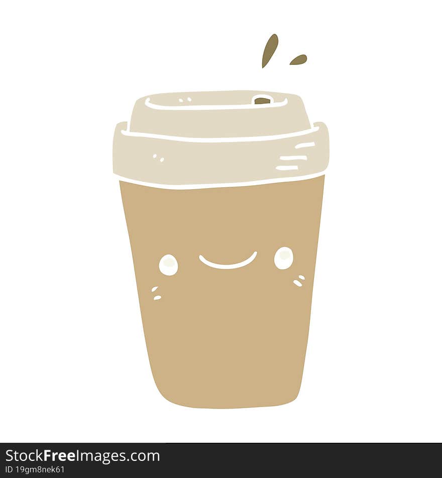 flat color style cartoon takeaway coffee