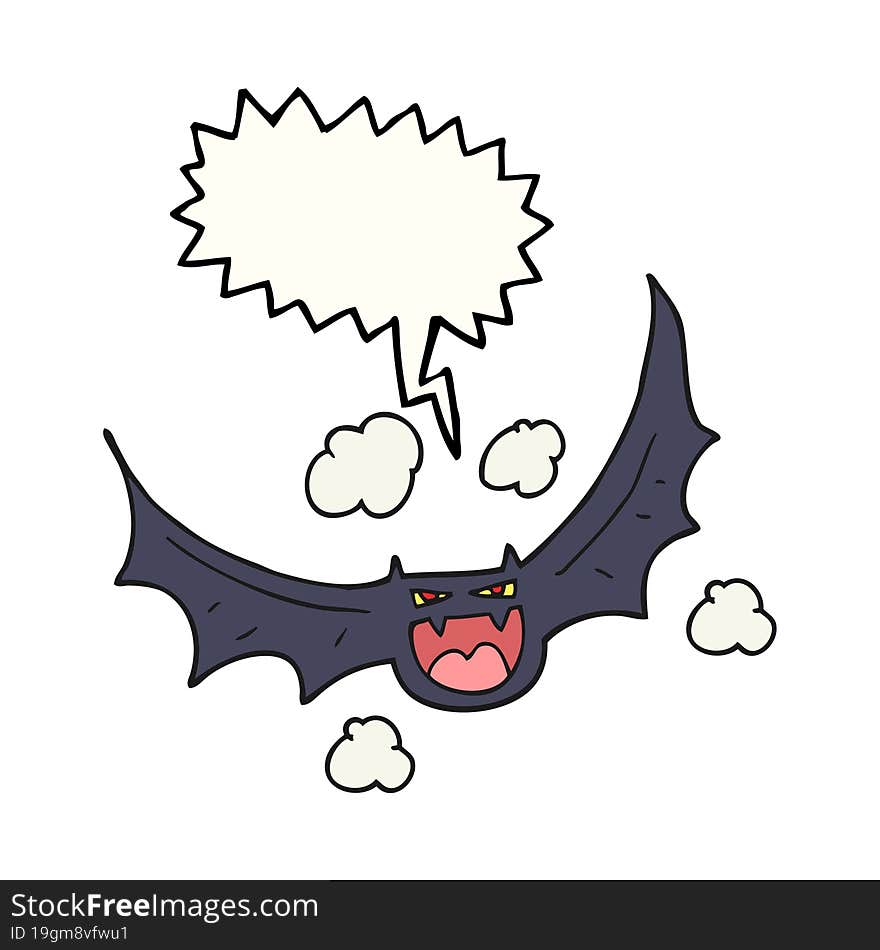 speech bubble cartoon halloween bat