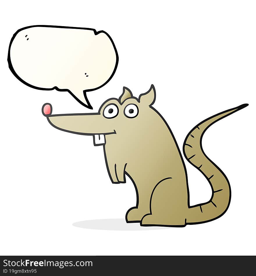 freehand drawn speech bubble cartoon rat